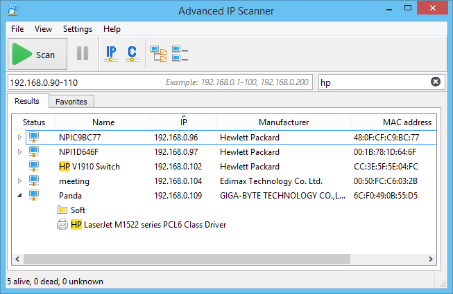 Advanced IP Scanner v2.5.3850中文绿色便携版 – 局域网IP扫描工具